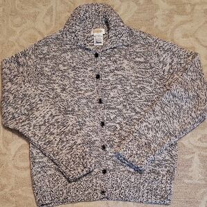 Talbots Black and White Cardigan Sweater